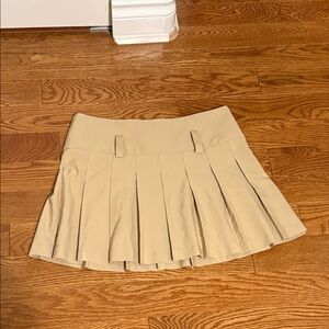 Sunday Best Aritzia Cream Pleated Mini Skirt